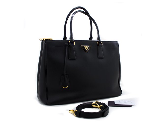Authentic Prada Saffiano Lux Tote Bag Handbag Black