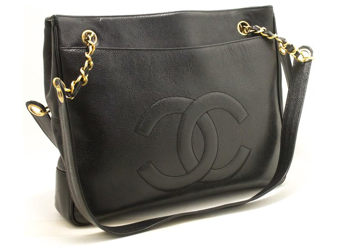 CHANEL Chain Shoulder Bag Clutch Black Quilted Flap Lambskin Purse Leather  ref.204933