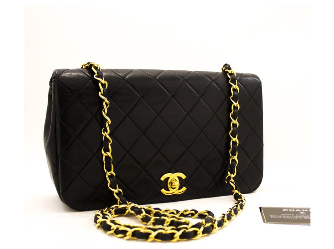 CHANEL Chain Shoulder Bag Black Quilted Flap Lambskin Leather  ref.204945