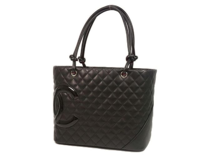 Chanel Cambon große Einkaufstasche Damen Einkaufstasche A.25169 schwarz x schwarz Leder  ref.204999