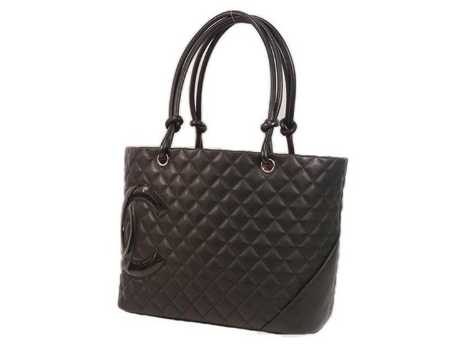 Chanel Cambon große Einkaufstasche Damen Einkaufstasche A.25169 schwarz x schwarz Leder  ref.205011