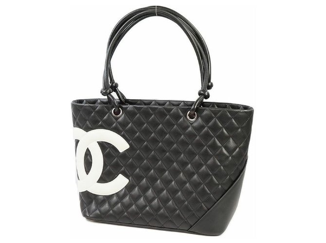Chanel Cambon large tote Womens tote bag A25169 noir x blanc Veau façon poulain  ref.205026