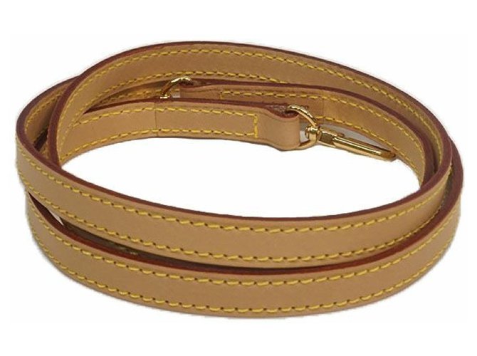 Louis Vuitton leather shoulder strap brown Cloth  ref.205028