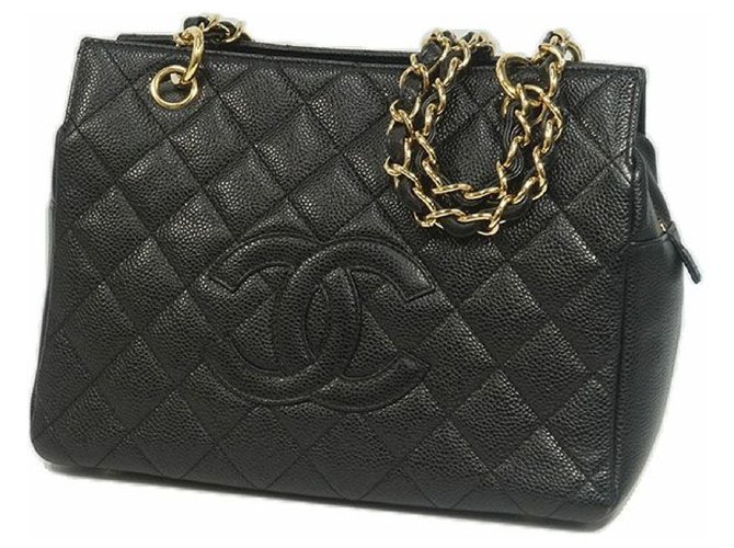 Chanel Medallion chain tote Womens tote bag black x gold hardware  ref.205029