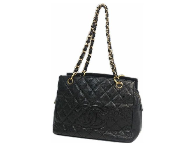 CHANEL chain shoulder�E� coco mark Womens tote bag black x gold hardware  ref.205117