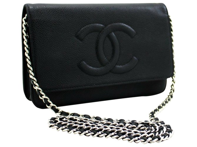 Bolso de mano de Chanel Negro Cuero  ref.205122