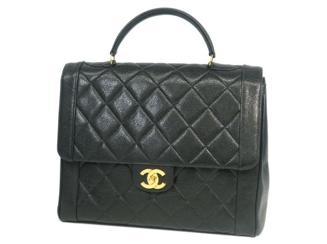 Chanel sac à main femme sac à main noir x matériel or  ref.205139