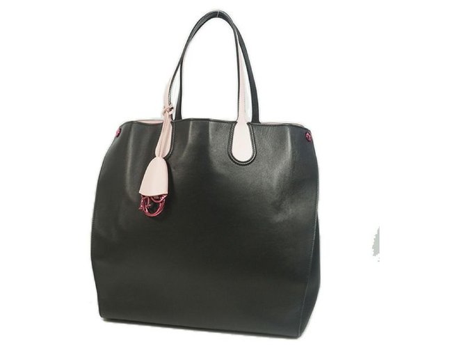 Dior Christian  Christian  Addict Womens tote bag black x pink Pony-style calfskin  ref.205145