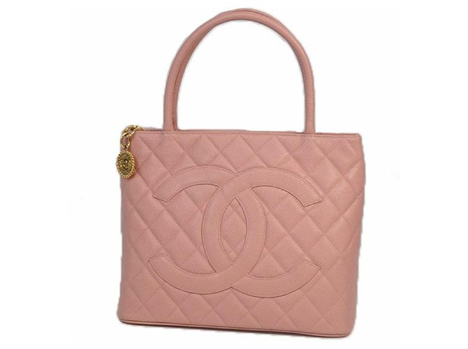 Chanel Sac cabas médaillon pour femme A01804 matériel rose x or  ref.205147