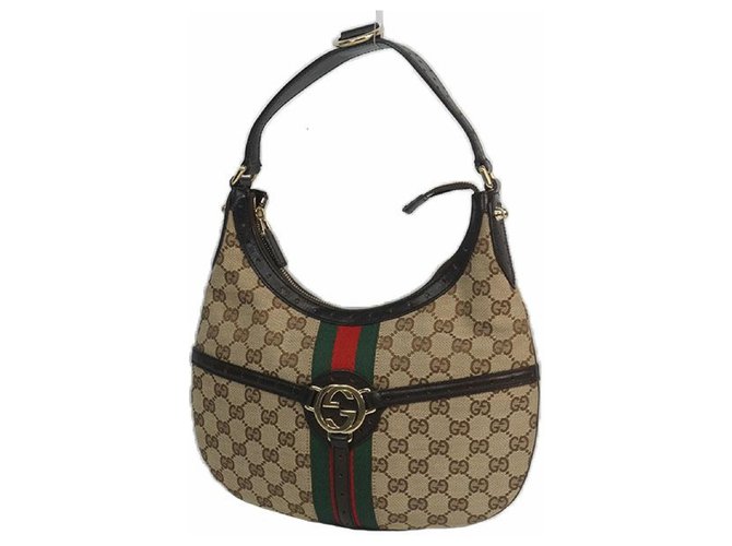 Gucci one shoulder Shelly Womens shoulder bag 114869 beige x brown  ref.205149