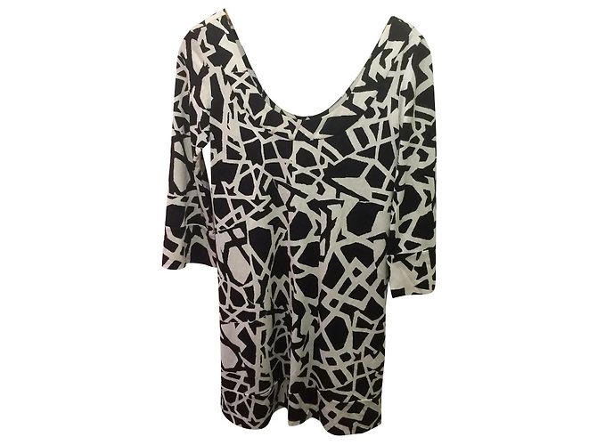 Abito Diane Von Furstenberg Aggie in seta nero e bianco