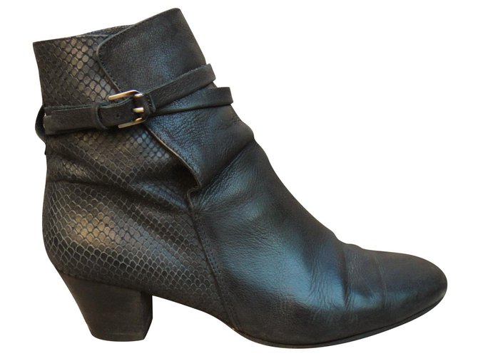 Colisee De Sacha Colisée Paris p boots 38,5 Black Leather  ref.205229