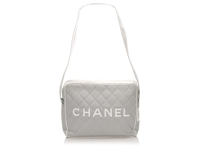 Chanel Grey Sports Line Bolsa em nylon para crossbody Cinza Pano  ref.205273