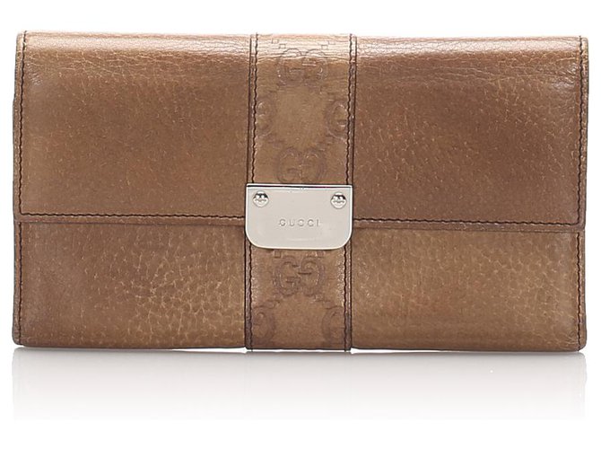 Gucci Brown Leder Continental Wallet Braun Kalbähnliches Kalb  ref.205298