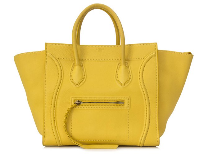 Céline Sac cabas Celine en cuir jaune Phantom Luggage Veau façon poulain  ref.205299