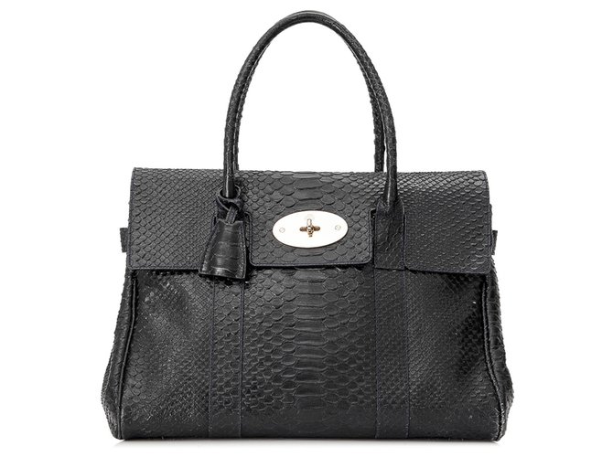 Mulberry Black Embossed Leather Bayswater Handbag Pony-style calfskin  ref.205323