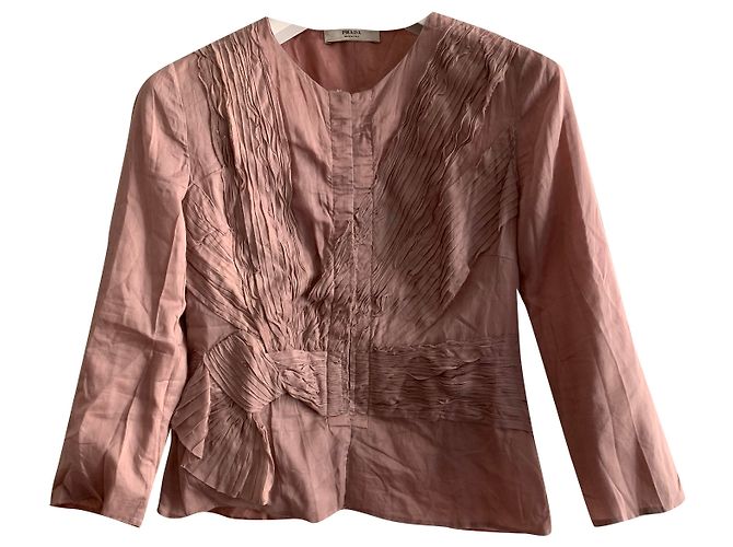 Prada Top de algodón rosa en polvo 
