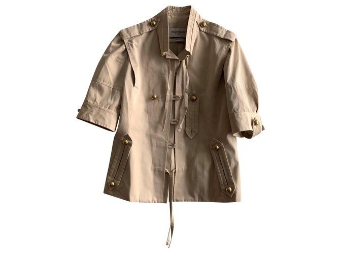 Yves Saint Laurent Short cotton jacket Beige  ref.205566