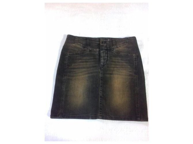 Closed short skirt Black Cotton  ref.205644