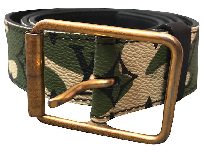 Louis Vuitton Takashi Murakami Monogramouflage Ledergürtel Khaki