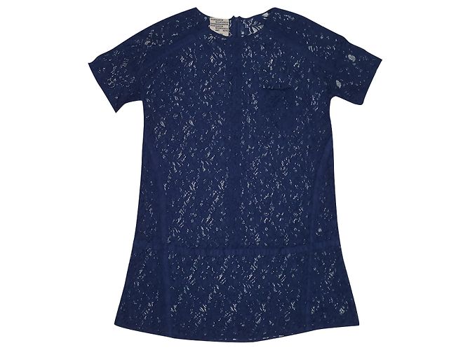 Baum und Pferdgarten Kleid aus Spitze Blau M