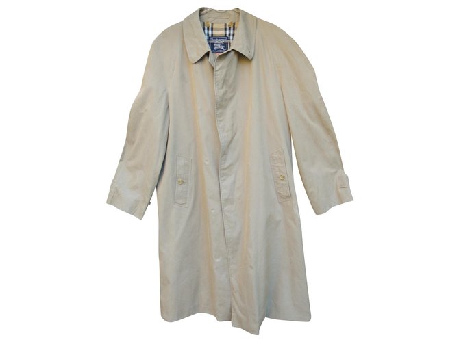 raincoat man Burberry vintage t 54 with removable wool lining Khaki Cotton  ref.205692