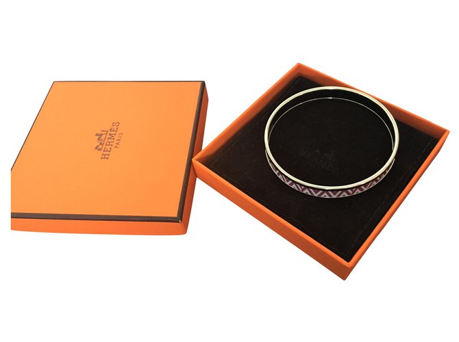 Hermès Email Bracelet Silvery  ref.205696