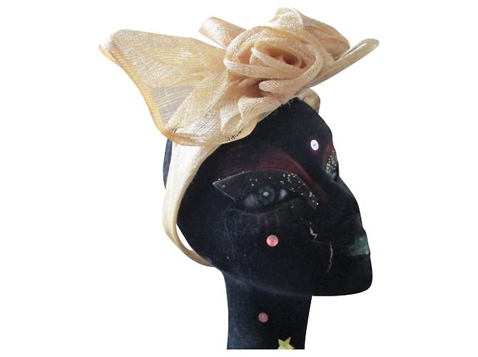 Autre Marque Bibi Raffia Flower Headband Beige