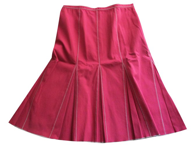 Paule Ka Stretch cotton piqué skirt,taille 38. Red  ref.205772