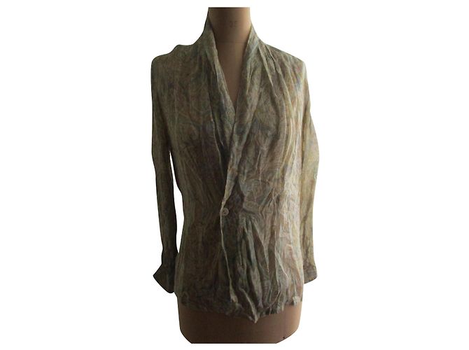 Cerruti 1881 Camicetta incrociata in seta, taille 36/38. Multicolore