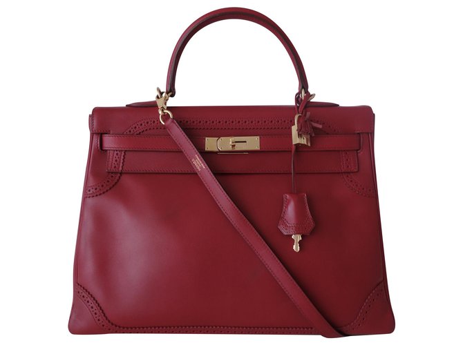 Hermès Hermes Kelly Ghillies bag Red Leather ref.205793 - Joli Closet