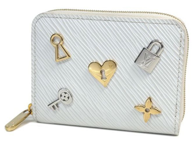 Louis Vuitton love lock Zippy coin purse unisex coin case M63994 blanc Leather  ref.205870