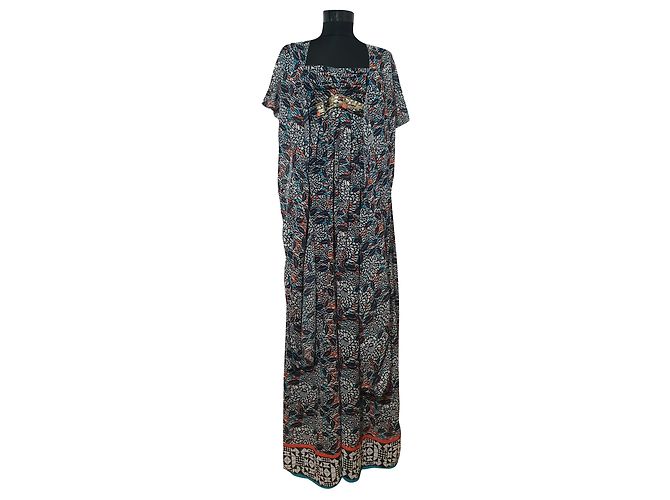 Vestido largo de seda Matthew Williamson Multicolor
