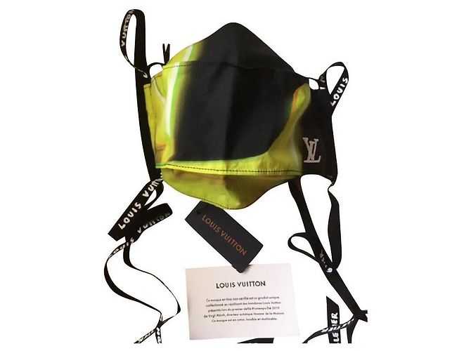 Louis Vuitton Maske aus Stoff Schwarz Gelb