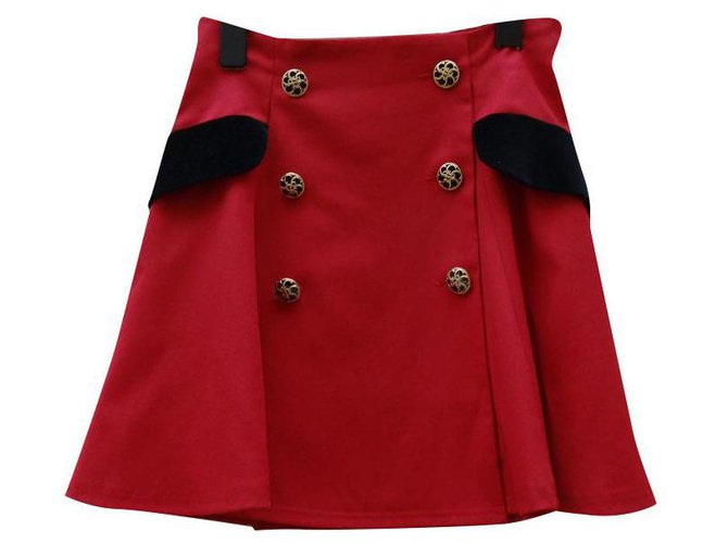 Moschino Skirts Black Red Wool  ref.206338