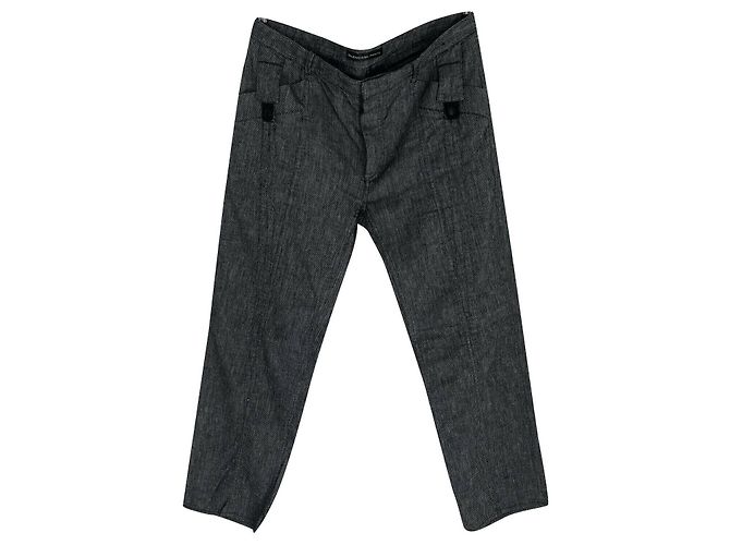 Pantalones Balenciaga Grises de Algodón y Lino
