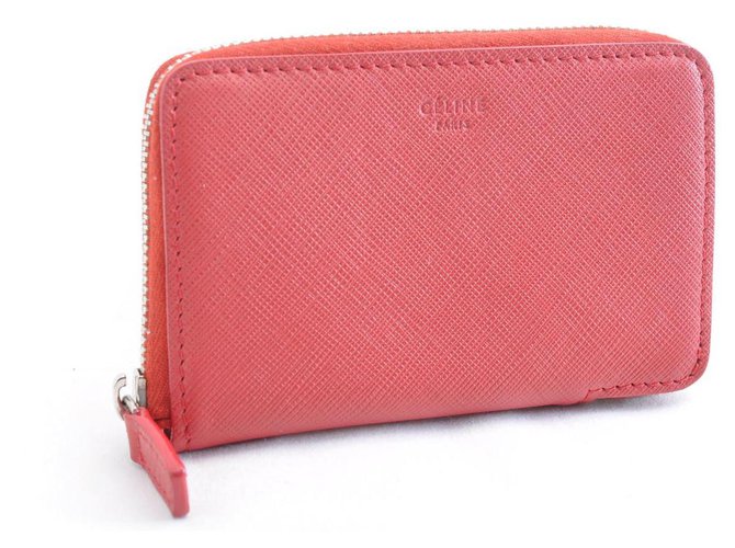 Céline Celine wallet Red Leather  ref.206520