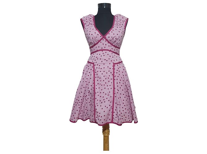 Vestido de bolinhas de algodão Zac Posen Roxo