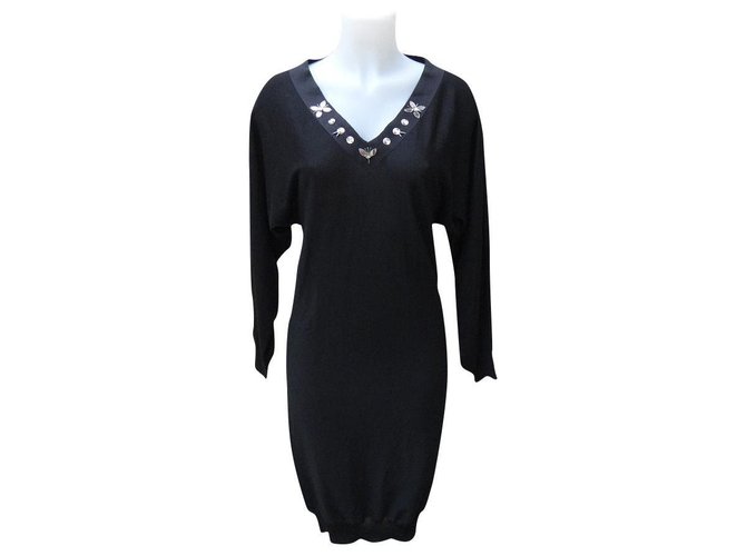 Lanvin Dresses Black Wool Glass  ref.206603