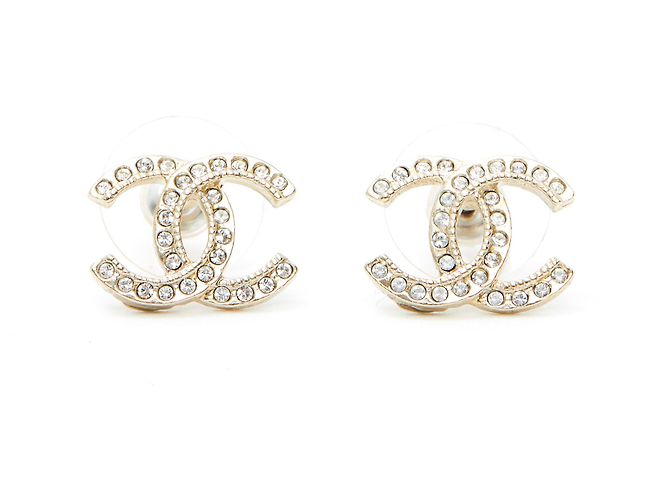 Chanel GOLDEN CC STUD RHINESTONES