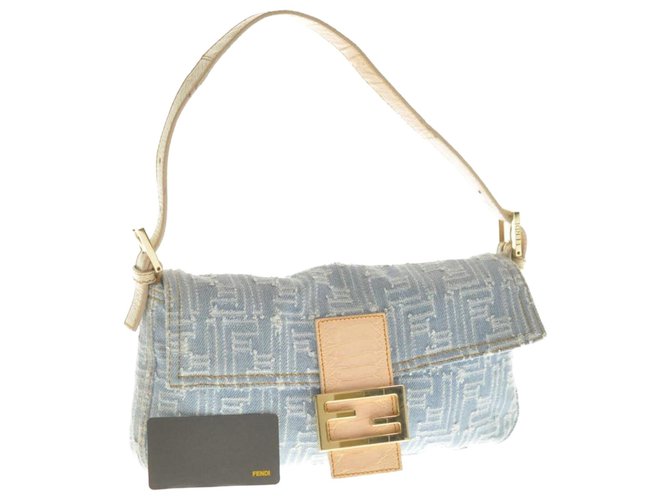 Fendi baguette denim bag sale