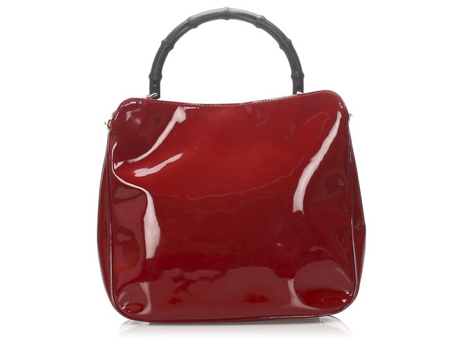 Gucci Gucci Red Bamboo Patent Leather 