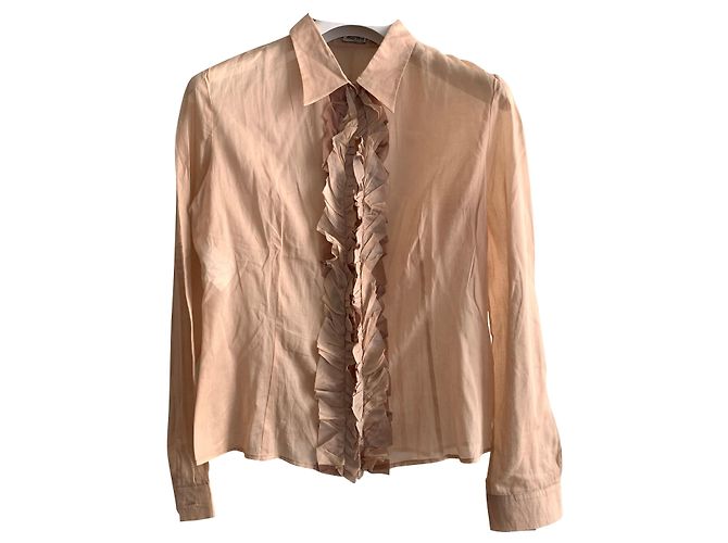 Miu Miu Camicia in voile di cotone rosa cipria