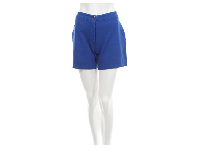 Acne Shorts Blue Cotton Linen Polyamide  ref.207030