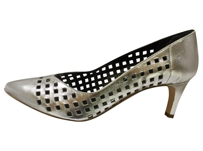 Rebecca Minkoff silver cut out pumps Silvery Leather  ref.207043