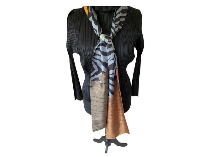 Hermès Pañuelo de seda twilly maxi de Hermes Estampado de cebra  ref.207079
