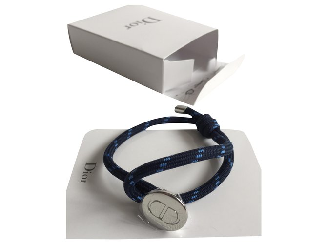 NUEVO brazalete de Christian Dior para hombre Azul marino Cuerda  ref.207424