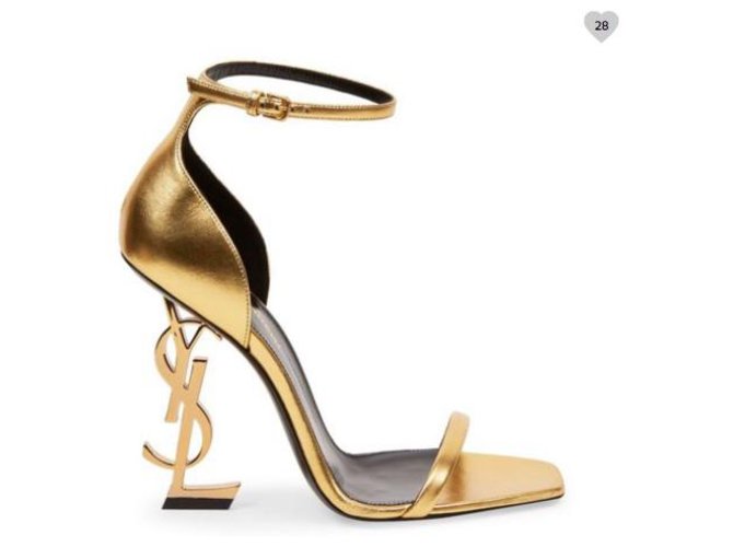 saint laurent gold heels