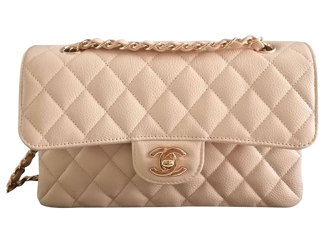 Chanel Classique timeless small double flap Beige