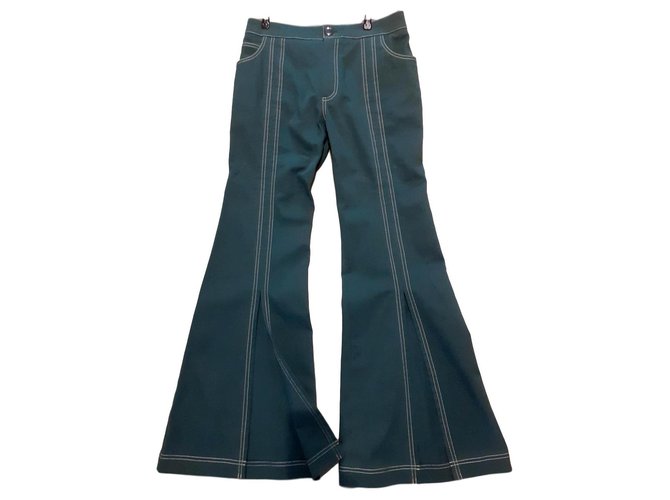 Pantaloni épuisé Chloé Coton Vert  ref.207545